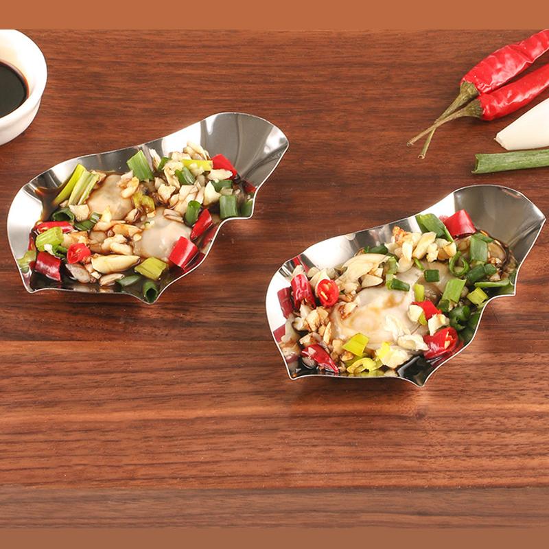 Set of 10 Stainless Steel Grillable Oyster Shells Reusable Clam Shells Scallop Shells Kitchen Metal Oyster Dish for Seafood