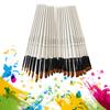 6pcs Filbert Paint Brushes Paintbrush Set Nylon Hair Paint Brush Set for Acrylic Oil Watercolor Painting Artist Professional Painting Kits Pearl Whit