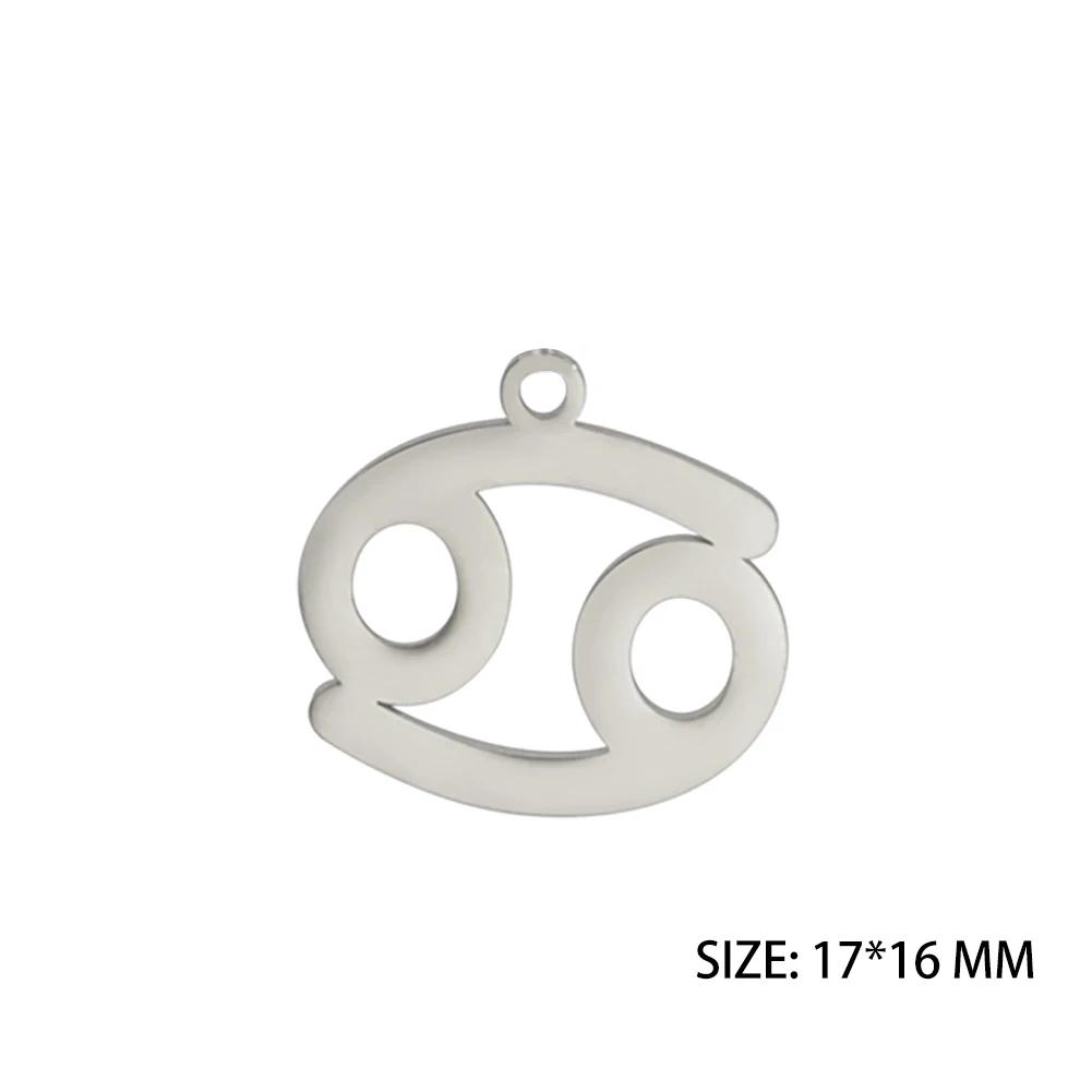 Teamer 12 Stück/Los Tierkreiszeichen Anhänger Edelstahl Horoskop Astrologisches Zeichen Anhänger für Halskette Armband Schmuckherstellung