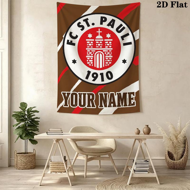Custom Name ST.pauli Wall Tapestry Aesthetic Wall Hanging Printed Fabric Blanket Decorative Tapestries for Bedroom Living Room Home Decor