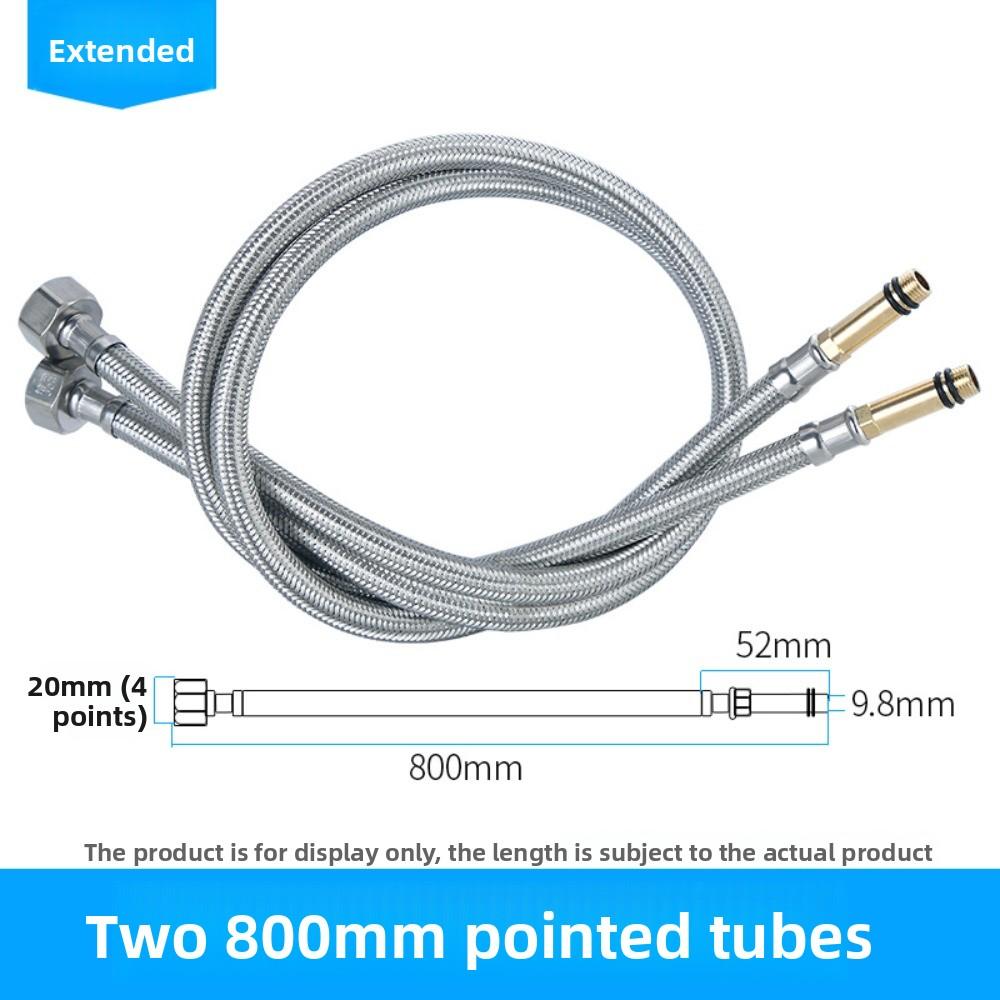 2pcs 1/2'' Stainless Steel Nylon Braided Tube Pipe Hose Silicone Plumbing Thermoresistant Tap Basin Faucet Sink Kitchen Bathroom