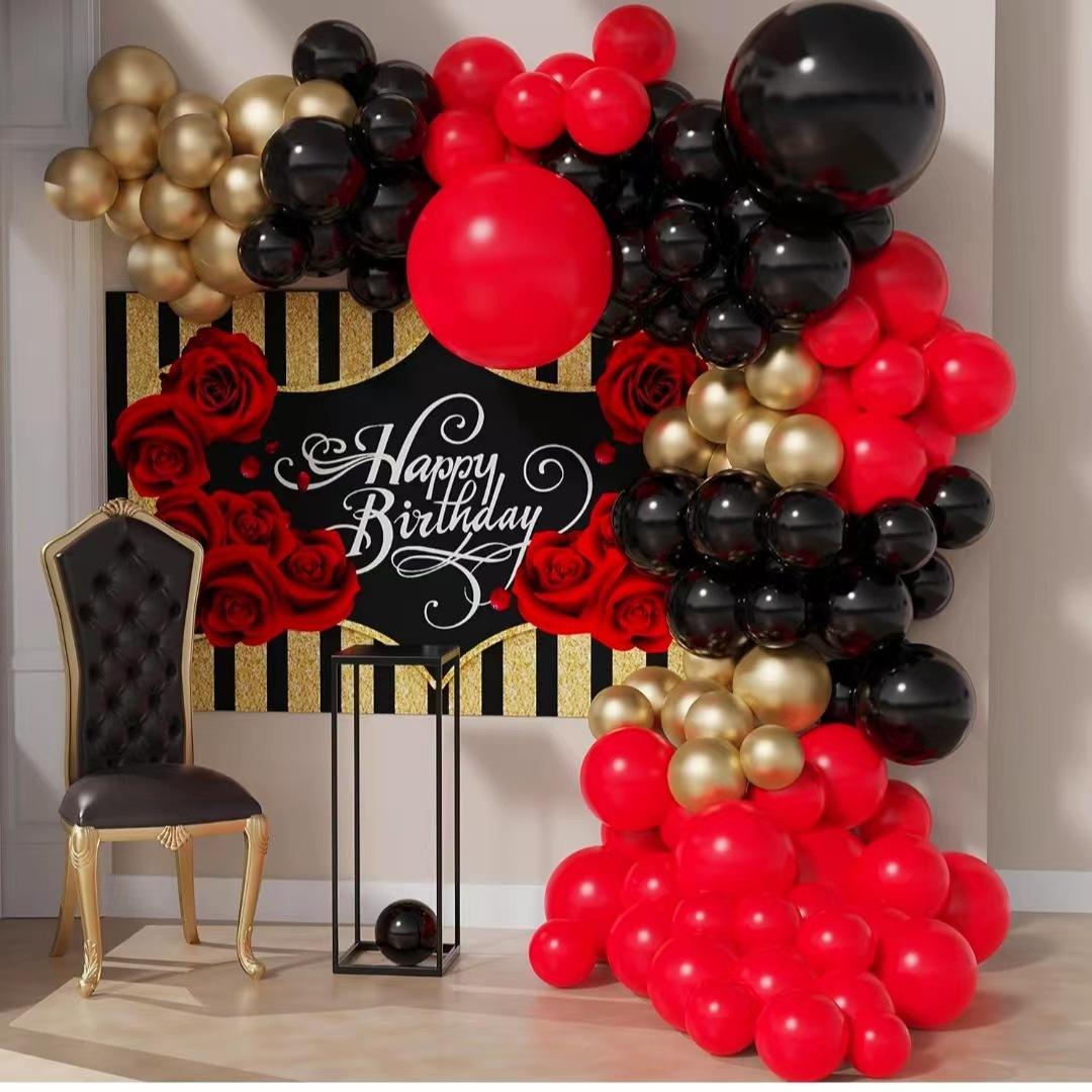 

Набор латексных шаров красного и черного цвета для создания гирлянды-арки своими руками, реквизит для украшения места проведения свадебной вечеринки Set as shown