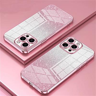 Luxury Plating Glitter Case For iPhone 15 14 Pro Max 13 11 Pro Max 12 Mini XR X XS 7 8 Plus SE 2020 Soft Shockproof Phone Cover