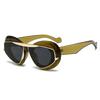  Y2K Oversized Cat Eye Women Fashion Sunglasses Retro Unique Lens Amber Shades UV400 Men Punk Sun Glasses