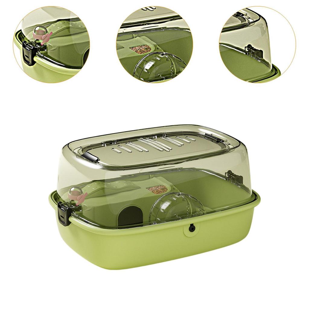 Hamster Cage Habitat Running Wheel Portable Openable Top for Gerbils Bunny