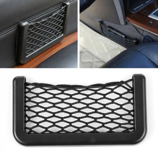 ABS Car Net Bag Elastic Side Door Storage Pocket Auto Phone Holder Bags 15*8 Cm