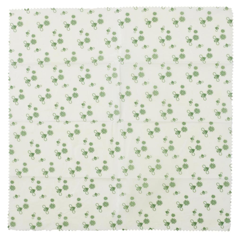 Les Trésors De Lily [A2888] - Set of 3 Green 'Beeswax' Food Wraps - 20x20, 20x30 and 35x35 Cm (reusable)