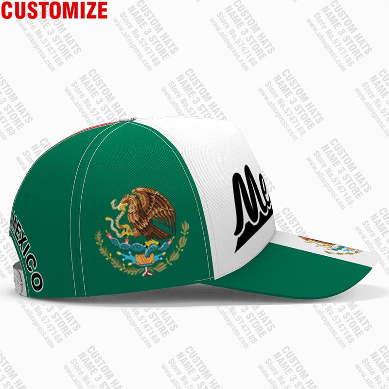 The United States Of Mexico Male Youth Free Custom Name Number Mex Hat Nation Flag Mx Spanish Mexican Print Photo Baseball Cap