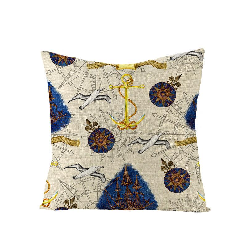 Home Marine Life Polyester Printed Pillow Case Combination Car Pillow Cushion Cover