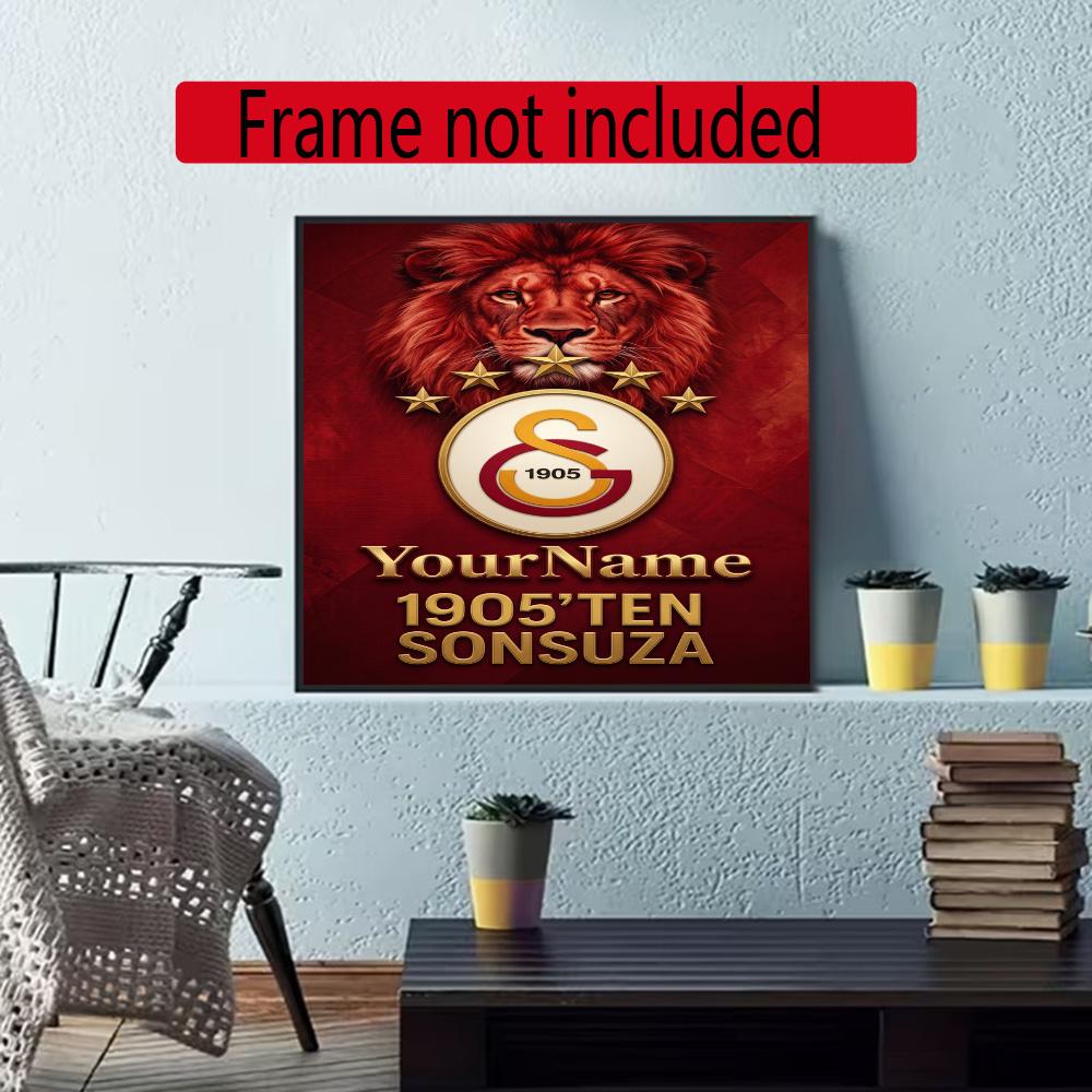 Galatasaray Personalized Text Diamond Painting Round Diamond Mosaic Rhinestones Diamond Embroidery Craft Kit Wall Decor Without Frame