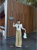 Thirteen Rows Kapok Early Spring Loose Drape Drawstring Slimming Casual Long Pants