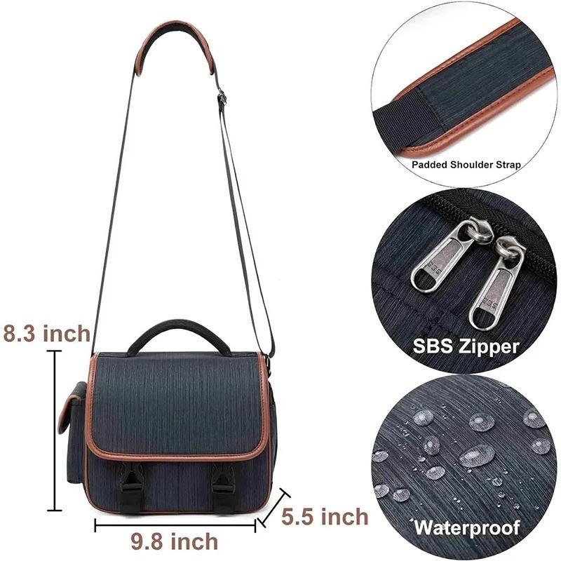 Multi-functional Anti-theft Camera Bag With Adjustable Strap, Shockproof Dslr Shoulder Crossbody Case For Travel Photography
