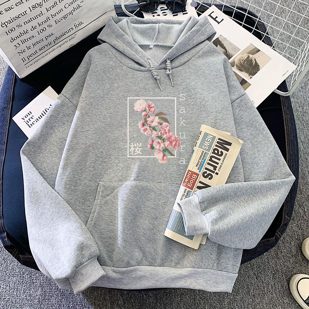 Sakura Flower Japanese Tokyo Graphic Hoodies Funko Pop Casual Sweatshirt for Autumn Winter Aesthetic Clothing