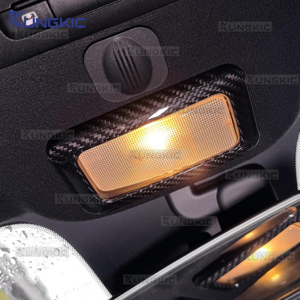 For Abarth 595 695 Fiat 500 2016-2020 2021 2022 2023 2024 Real Hard Dry Carbon Fiber Sticker LHD RHD Car Reading Lamp Outer