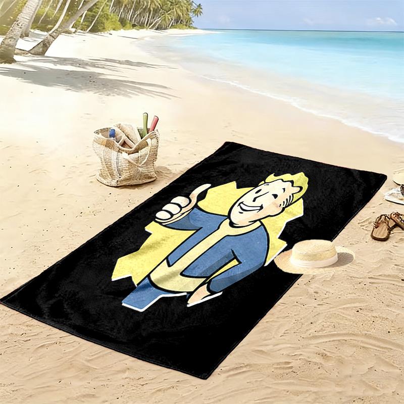 Fallout Print Beach Towel, Large Soft Quick Dry Towel for Beach Camping Swimming