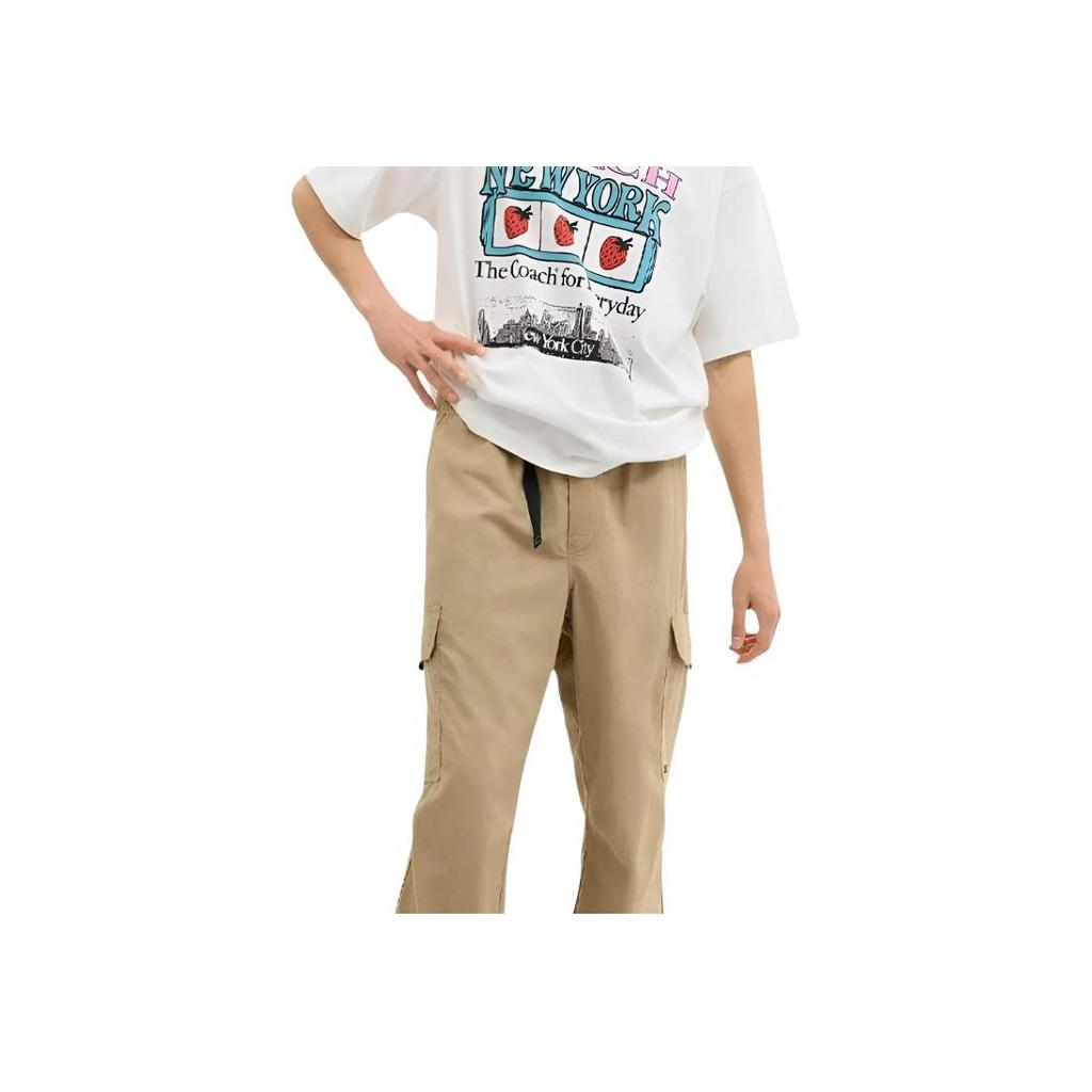 Coach FW25 Solid Color Nylon Pocket Cargo Pants Men Pants CAF61-KHA