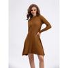 Autumn and Winter Women's Dress Knitted Long-sleeved Solid Color Slim Bottoming Dress Inside The Fashion A-line Skirt