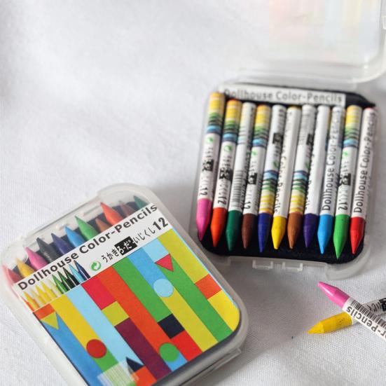 12 Pezzi/Scatola Mini Pastelli 12 Colori Decorazione per Bambole Plastica 12 Colori Modello Pastello Accessorio per Scenografie per Foto