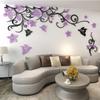 Modern Flower Rattan Acrylic Wall Stickers 3D DIY Wallpaper Living Room TV Background Wall Decal Home Decor