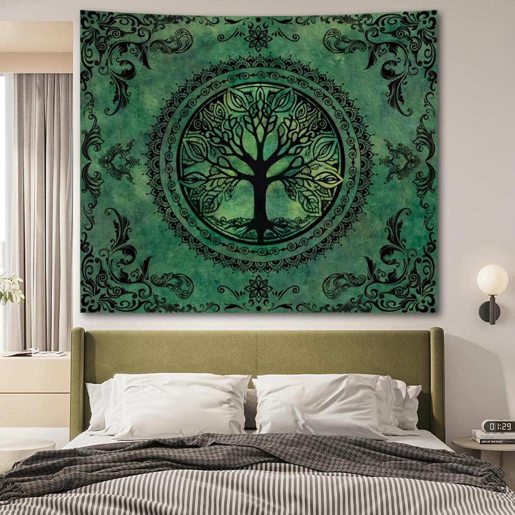 VIKAMA Fantasy Forest Tapestry Bedroom Nordic Style Starry Sky Tree Tree Of Life Pattern Soft Tapestry Wall Decoration