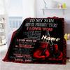 Son Customize Your Name Blanket Lightweight Customizable Blanket Comfortable Great for Couch Living Room Bed Office All-Season Use