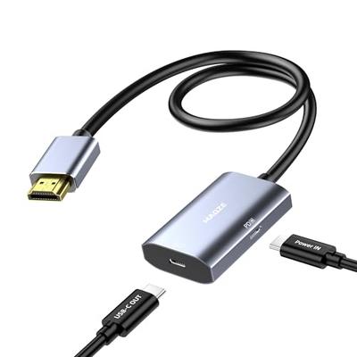 8K@30Hz/4K@144Hz HDMI To USB-C Converter Adapter, PD 65W Power Delivery Support, 0.5m Graph Encapsule, HDMI Male To Type-C Female, for Connecting Gami