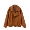 Yamano Tour Brown Beauty Style Retro Maillard Cool Style Lapel Suede Motorcycle Clothing Jacket Loose Short coat
