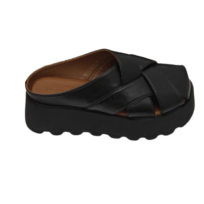 Fashion Flats Women Slippers Platform Slingback Mules Shoes Dress Designer Woman's Sandals 2025 Summer Fashion Slides Zapatos De Mujer