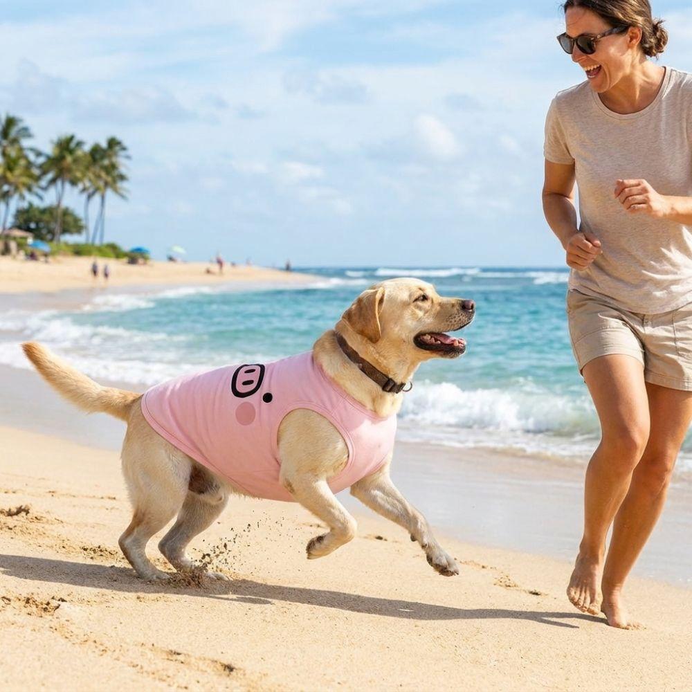 Lightweight Dog Tank Top Cartoon Print Pet Cooling Vest Cute Style Sleeveless T-Shirt  Travel