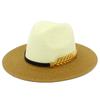 Fashion Contrasting Colors Spring and Summer Panama Straw Hat Outdoor Travel Sunscreen Beach Sun Hat Color Matching Sun Hat