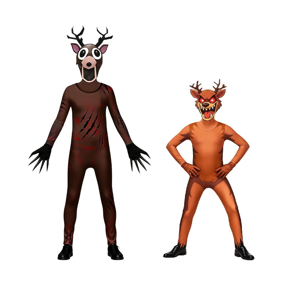 Neues 99 Nächte im Wald Hirsch Kinder Cosplay Kostüm Tier Hirsch Cosplay Overall Halloween Party Kostüme für Erwachsene Kinder
