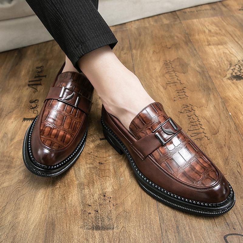 Foreign trade casual small leather shoes men's summer British style 2025 new business dress wedding groom shoes
