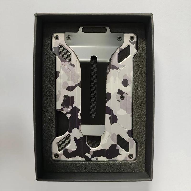 Porta Carte di Credito e Tessere con Clip per Contanti-Blocco RFID Porta Carte di Credito e Tessere con Clip per Contanti-Blocco RFID