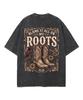 Western Country T Shirt Blame It All On My Roots Cowboy Boot Wildflower Pattern Front Back Print Vintage Washed Short Sleeve Tee