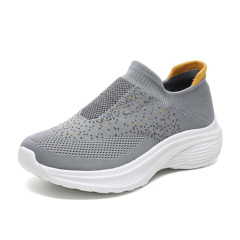 Women's Shoes Summer Casual Breathable Fly-woven Elastic Running Shoes One-pedal Socks Lightweight Sports Women's Shoes