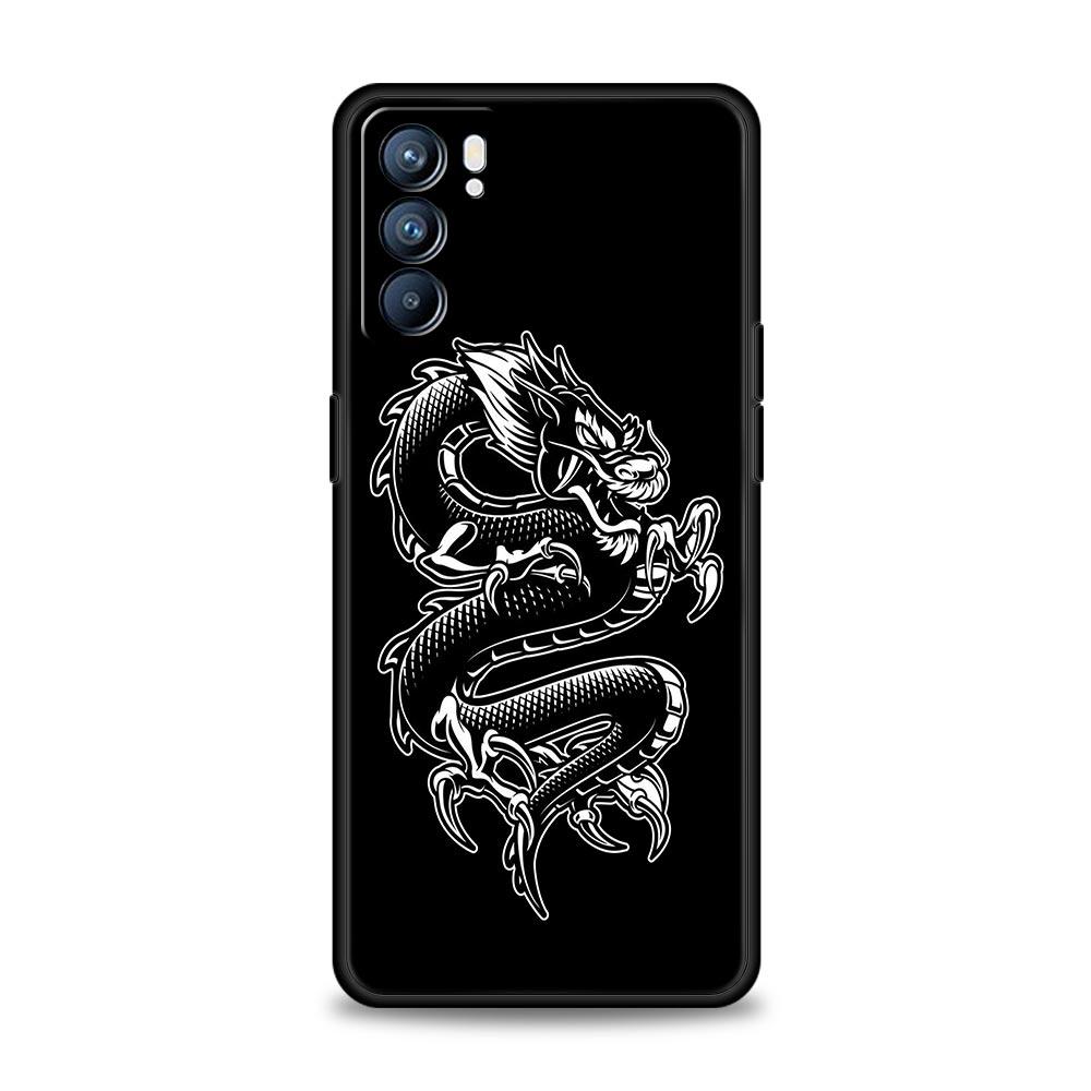 Dragon Fashion Phone Case For Oppo Find X5 A54 A53 A52 A9 2020 A15 A95 A16 A76 A74 A12 Reno7 SE Reno6 Pro Plus 5G Soft TPU Cover