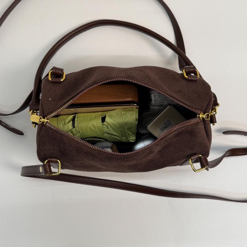 Retro Frosted Boston Women's Large Capacity Tote: Autumn/Winter Shoulder & Crossbody Bowling Bag