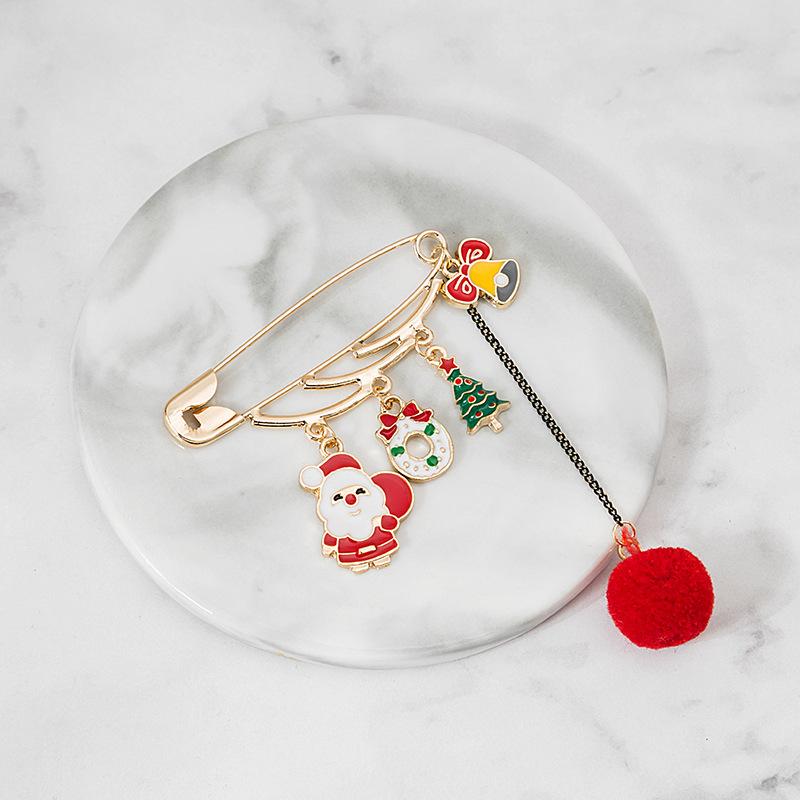 Креативная Рождественская Брошь-Кисточка Шарик Снеговик Олень Трость Перчатка Булавка Воротничковая Булавка