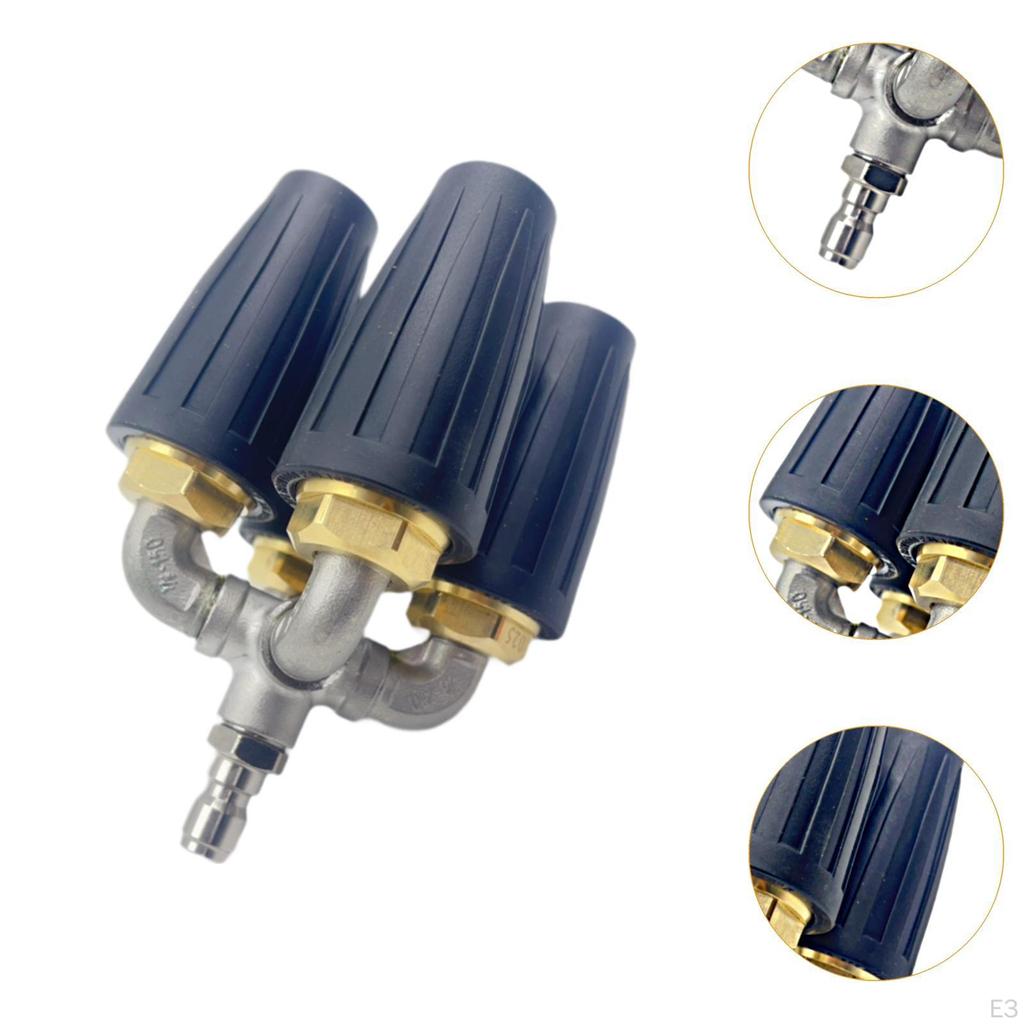 4000 PSI Pressure Rotating Spray Nozzle 1/4 Inch Quick Connect Stainless Steel Connector