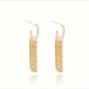 Golden Geometric Tassel Earrings with A Sense of European and American Design, Exuding A Light Luxury and High-end Temperament