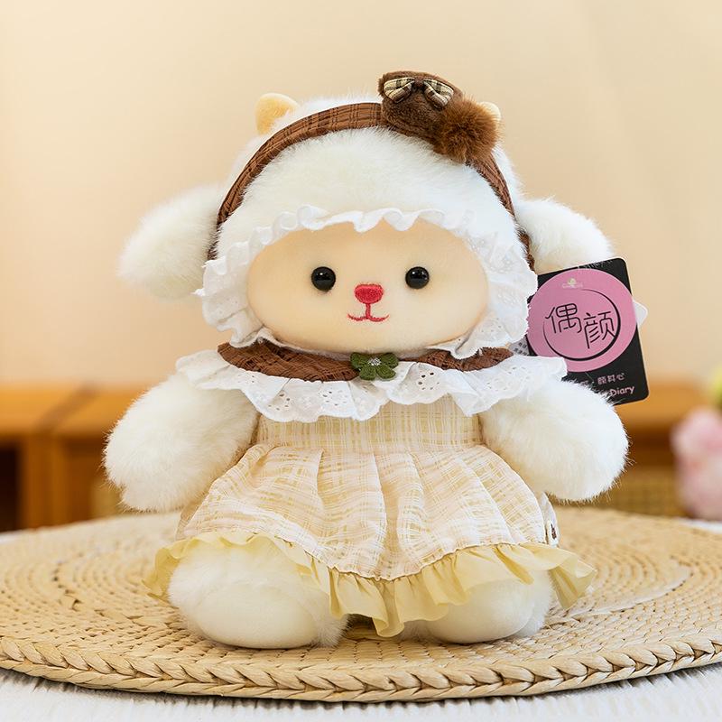 Adorable Lolita Sheep Plush Doll Dress-Up Toy & Cushion