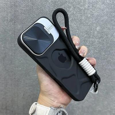 Faltkamera Schutz Linse Ständer Halter Weiche Hülle Für iPhone 17 16 15 14 13 12 11 Pro Max Armband Silikon Stoßfeste Abdeckung