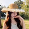 2026 Summer Straw Hat Children'S Seaside Beach Sunscreen Hat Mesh Bow Vacation Breathable Sun Hat