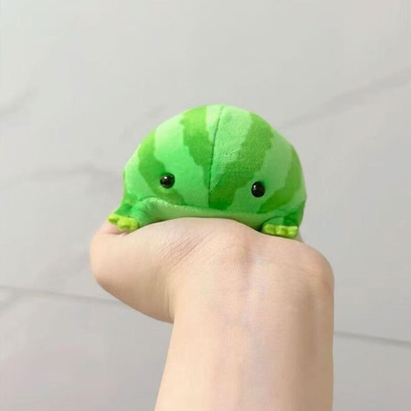 Cute flat frog stuffed animal keychain
