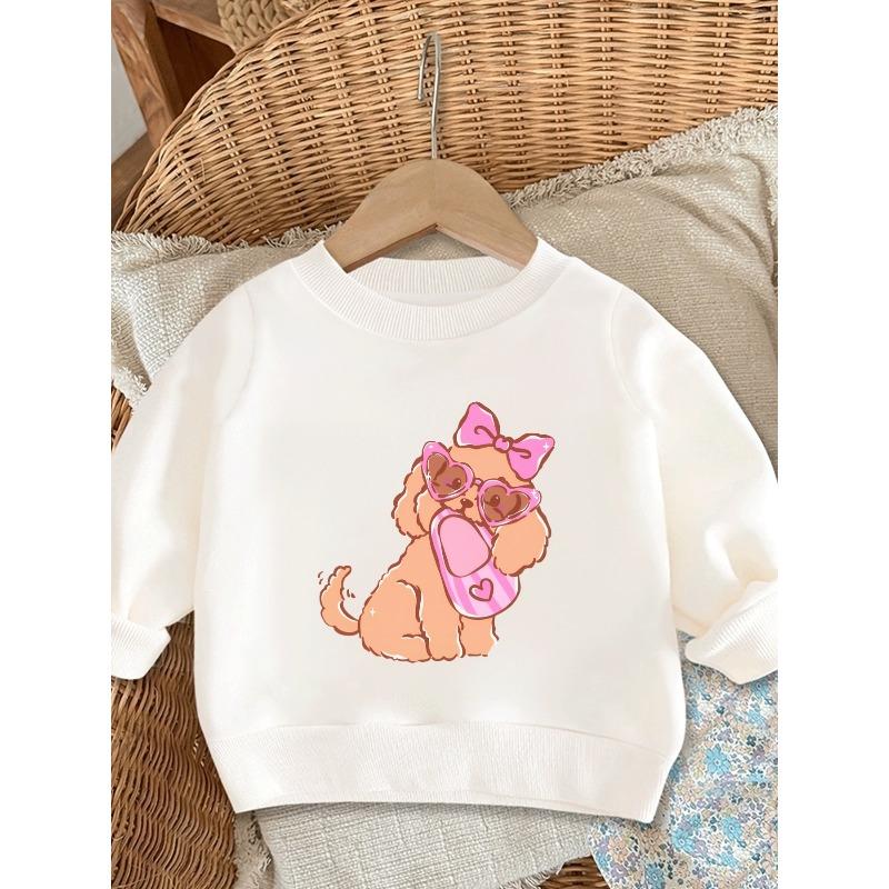 European Size Cute Print Pattern 0-3 Years Old Baby  Comfortable Spring Thin Round Neck Sweatshirt Suitable for Outdoor Wear