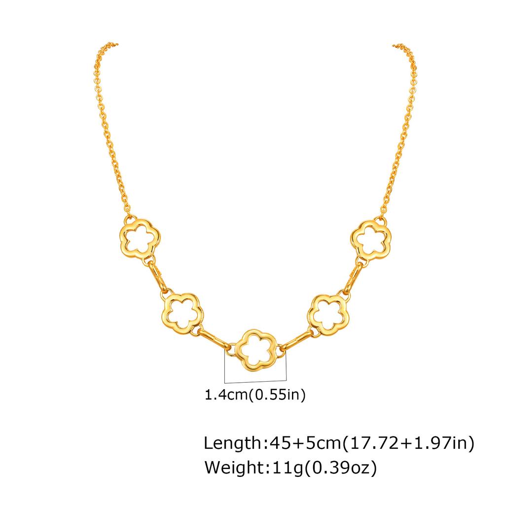 Wind Lady Exquisite Stainless Steel Hollow Flower Necklace Necklace Bracelet, Jewelry Nc-2312