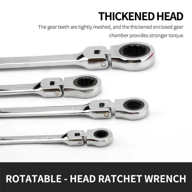 Activități multifuncționale Set chei cu clichet 180 de grade Chei flexibile cu cap deschis Unelte de mână pentru reparații auto Cheie combinată