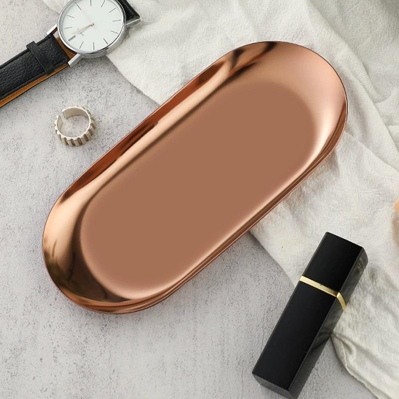 Stainless Steel Water Drop Shape Cosmetics Storage Table Jewelry Tray Multi-Functional Home Dining Tray Containers