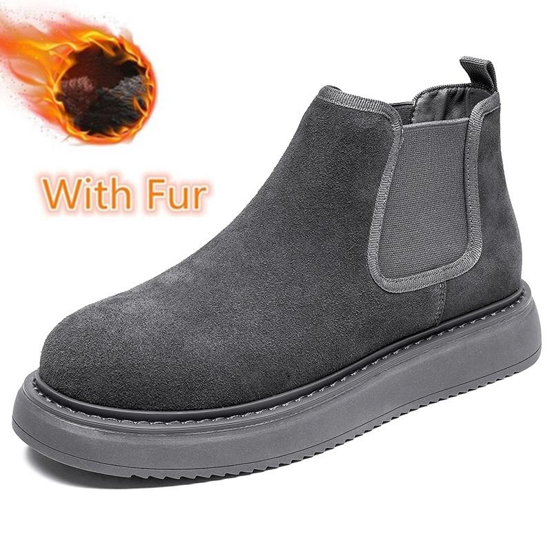 Herren Retro Wildleder Neuankömmling Chelsea Boots Herrenmode Stiefelette Herren Casual Britischer Stil Kurze Stiefel High-Top Schuhe