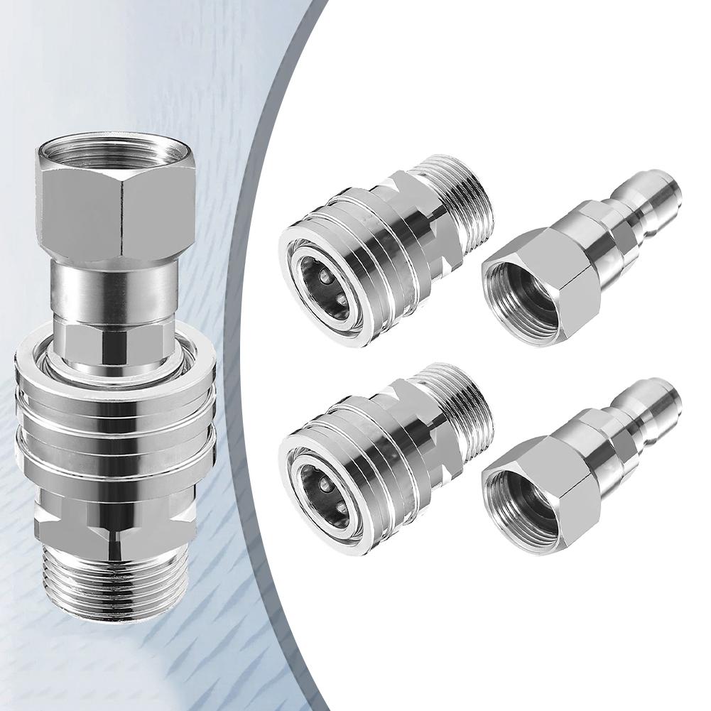 NPT 38 Inch Quick Connector Kit Stainless Steel Pressure Washer Adapters Enhanced Cleaning Easy Hose Connection